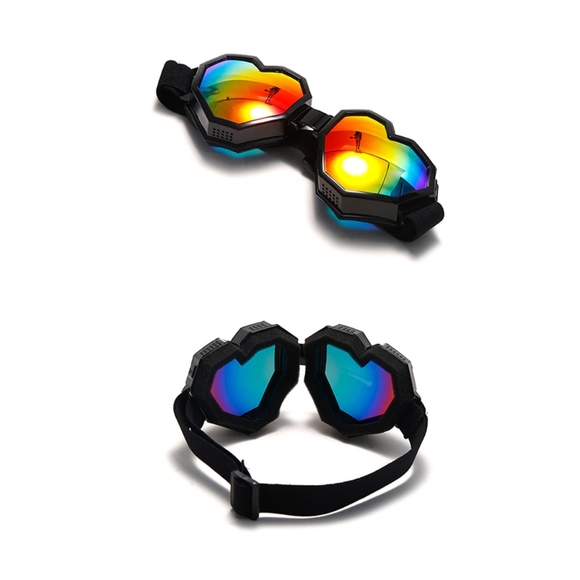 Heart Rainbow Mirrored Ski Snowboard Goggles - Picture 3 of 9